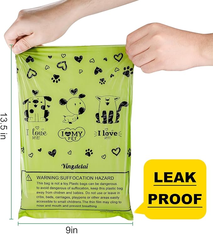 Yingdelai Dog Poop Bag Biodegradable - 540 Count Dog Waste Bags with Dispenser, Extra Thick Strong Leak Proof Poop Bags for Dogs Doggy | Scented