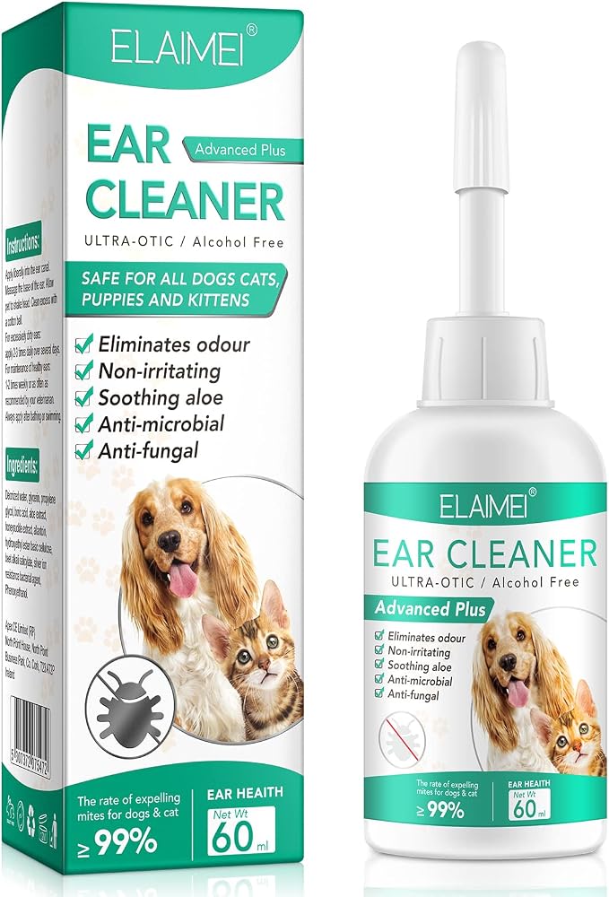 Ear Cleaner for Dogs, Ear Infection Treatment, 60ml