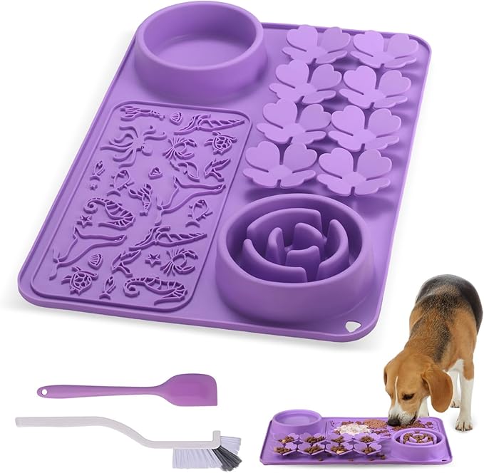 Star&Mi Slow Feeder Dog Bowls, 3-Layer Interactive Dog Puzzle Feeder, Dog Slow Feeder Bowl & Lick Bowl for Dogs, Non-Slip Dog Bowl Slow Feeder for Medium & Large Breeds