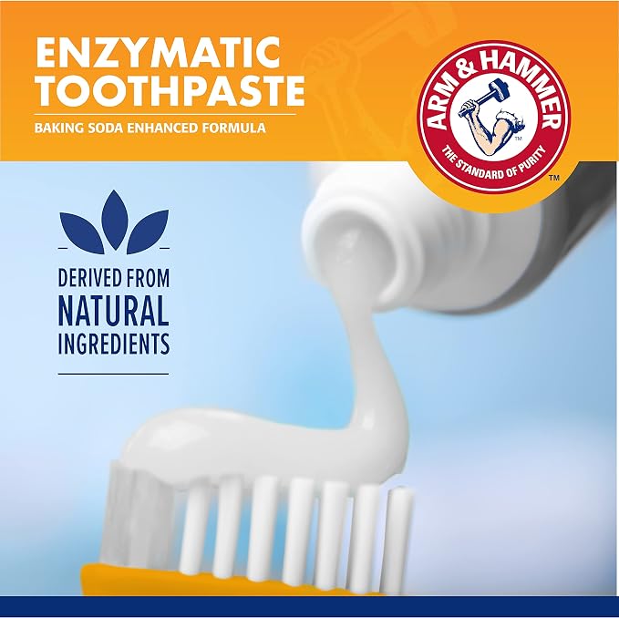 Arm & Hammer Dog Dental Care Fresh Breath Kit, Mint Flavor, 3-Pieces | Includes baking soda toothpaste and toothbrush, for plaque removal, daily dental care routine, dogs, mint