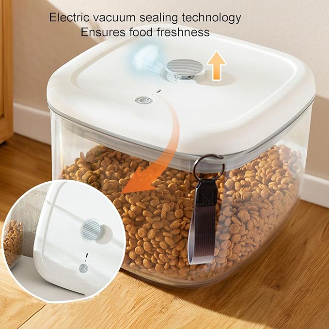 Naroote Electric Vacuum Sealed Pet Food Storage Container Airtight Large Capacity Cat Dog Food, Large