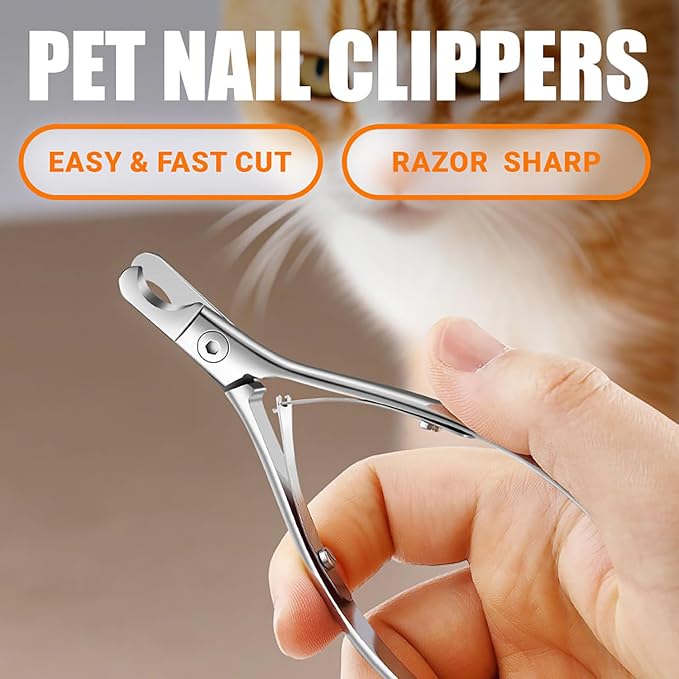 Pet Nail Clippers for Dogs & Cats, Ergonomic Grooming Tool