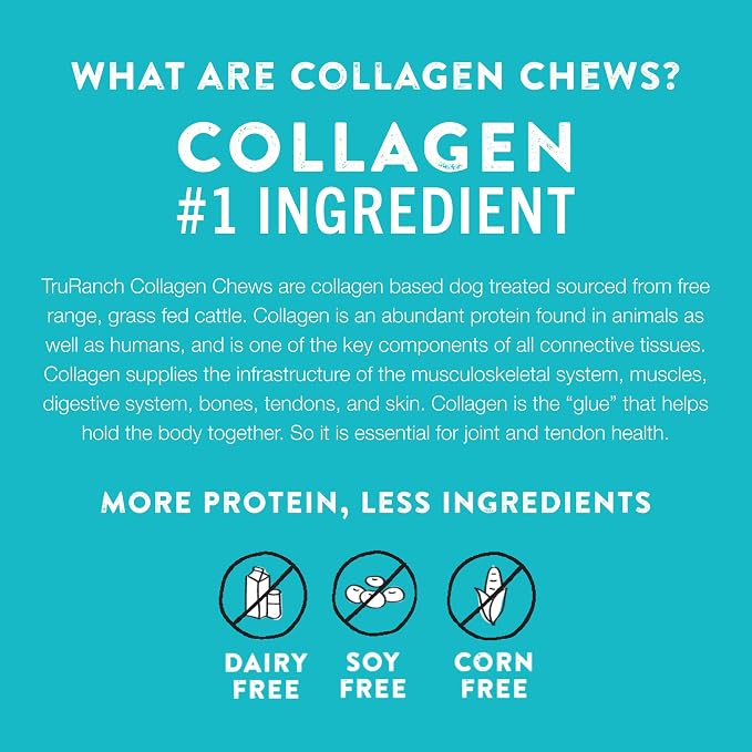 TRURANCH Collagen Sticks - 5" Collagen Sticks for Dogs - Long Lasting Healthy Joint Support - Rawhide Alternative - Skin & Coat Health - Made with Real Peanut Butter, Value Pack, 3 Bags, 45 Count