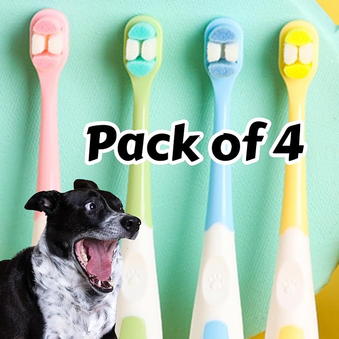 Dog Toothbrush, 4 PCS, Ultra Soft, for Pet, Puppy, Kitten | Cat Toothbrush, Tinny Teeth Brush
