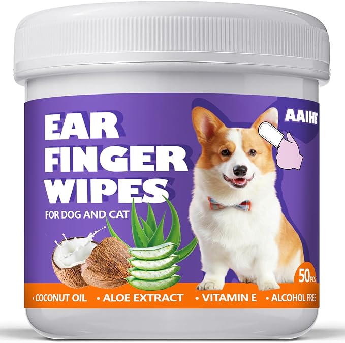 Dog Ear Wipes, Fresh Coconut Scent, 50 Count