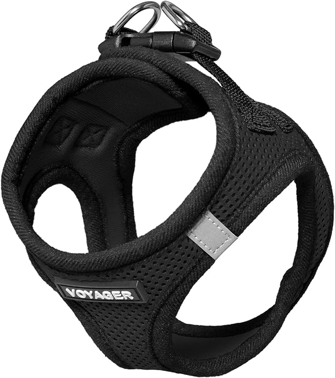 Voyager Step-in Air Dog Vest Harness - Black/Black Trim, X-Large | 20.5 - 23" in Chest, Reflective Bands, All Weather Breathable Air Mesh, Cats Compatible, Lightweight, Fast Drying