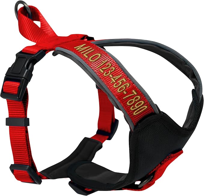 Pawtitas Reflective Padded Dog Harness for X-Small Dogs – Adjustable Puppy Step-in Vest | Fits Chest 14–18 in | No Pull Training Harness | XS | Red