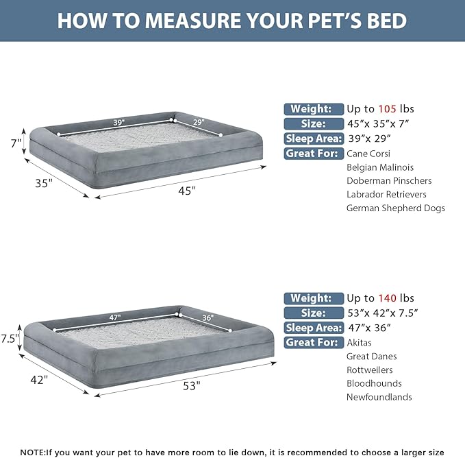 WNPETHOME Orthopedic Dog Bed - XXL Extra Large