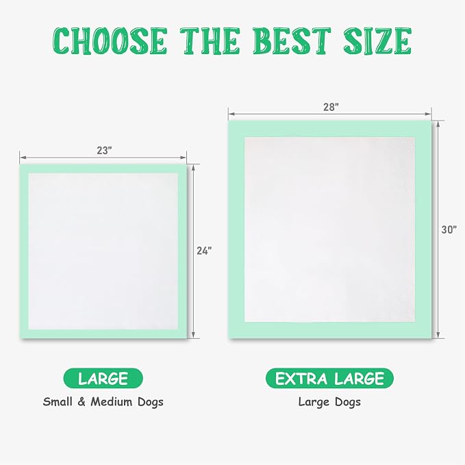 Puppy Pads Extra Large 30"x28", Dog Pee Pads with 5-Layer Super Absorbent Quick Dry Design, Leakproof Dog Traning Pads for Puppies, Cats, Crates and Housebreaking, 50 Count