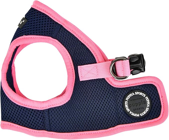 Puppia Soft Vest Dog Harness II Mesh Step-in All Season No Pull No Choke Walking Training for Small & Medium Dog - Navy - XXL