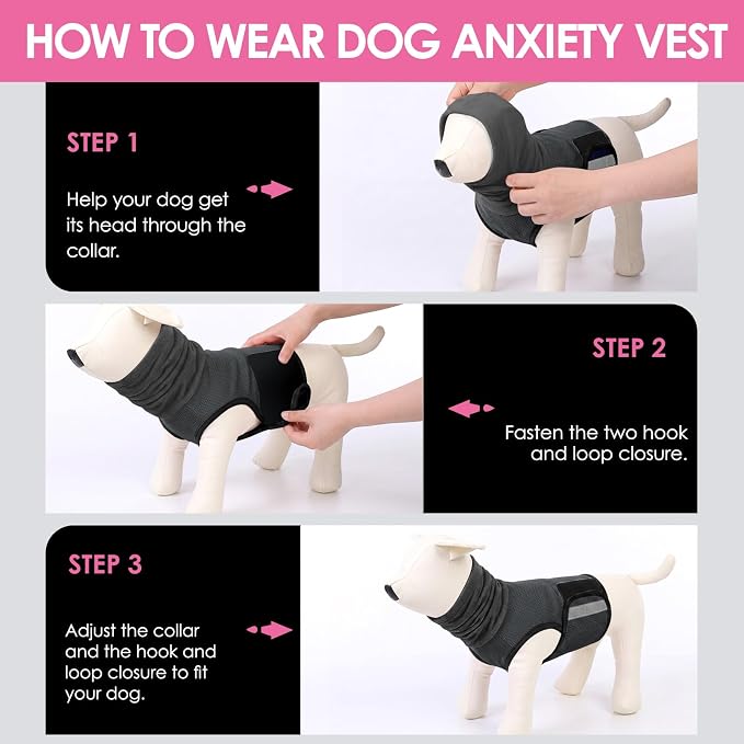 AOFITEE Large Dog Thunder Jacket, Reflective Dog Anxiety Vest with Hood