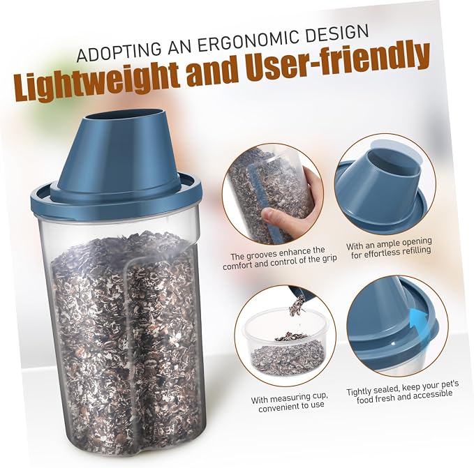 MERRYHAPY 6pcs Dog Food Storage Container Airtight Pet Food Holder for Cats and Dogs, 6-Pack, Bluex3pcs