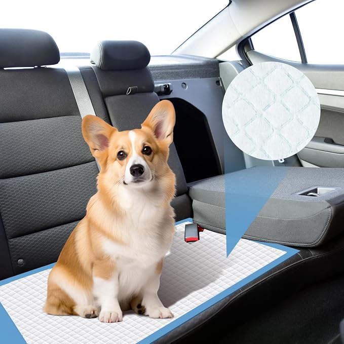 98 Packs 17"x22" Disposable Puppy Pads, Dog Training Pads, Super Absorbency Disposable Underpads with Leak-Proof and Odor Control, Disposable Training Pads for Puppies, Dogs, Cats, Rabbits