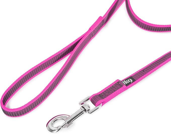 Color & Gray Super-Grip Leash with Handle, 0.79 in x 3.3 ft, Pink-Gray