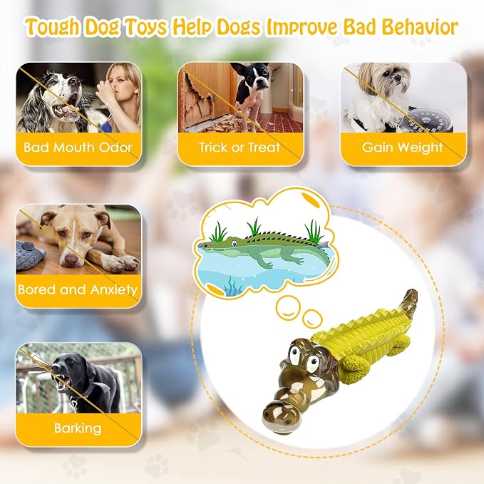 Jeefome Indestructible Dog Chew Toys for Aggressive Chewers | Boredom and Stimulating Dog Toys for Medium&Large Breed for Teeth Cleaning and Training