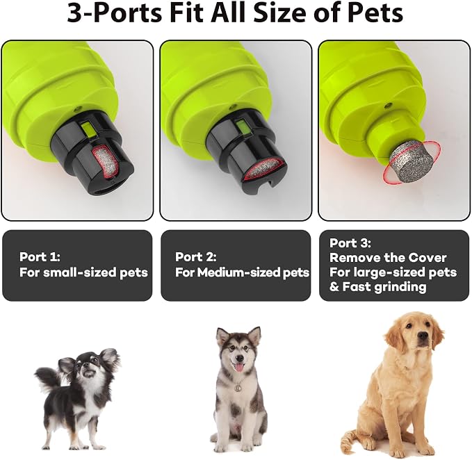 Casfuy New Version 2-Speed Dog Nail Grinder - Green