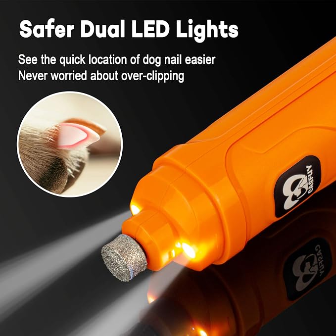 Casfuy New Version 2-Speed Dog Nail Grinder - Orange