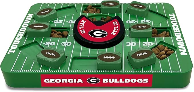 Pets First NCAA Georgia Large Puzzle Toy, Dog Puzzle Treat Toy, New Large Size, Interactive Dog Treat Toy, Dog Slow Feeding Toy