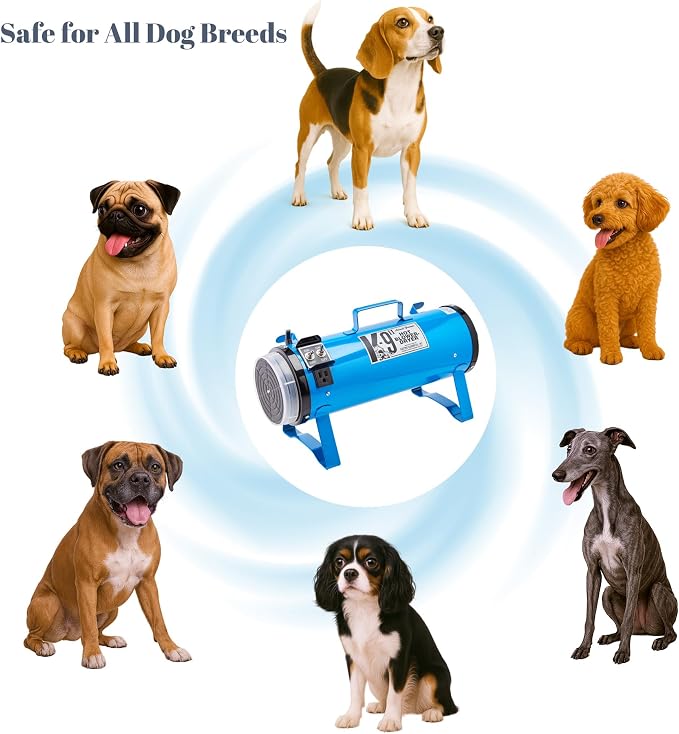 Electric Cleaner Company K9 II Dog Blow Dryer - High Power Grooming Dryer, Heavy Duty, 10' Hose, Deshedding, Lime Green