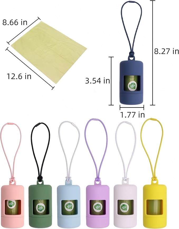 QMEAKMONY Dog Poop Bag Holder for Leashes Compact and Lightweight Poop Bag Dispenser Dog Waste Holder Easy Replacement and Cleaning (Pink)