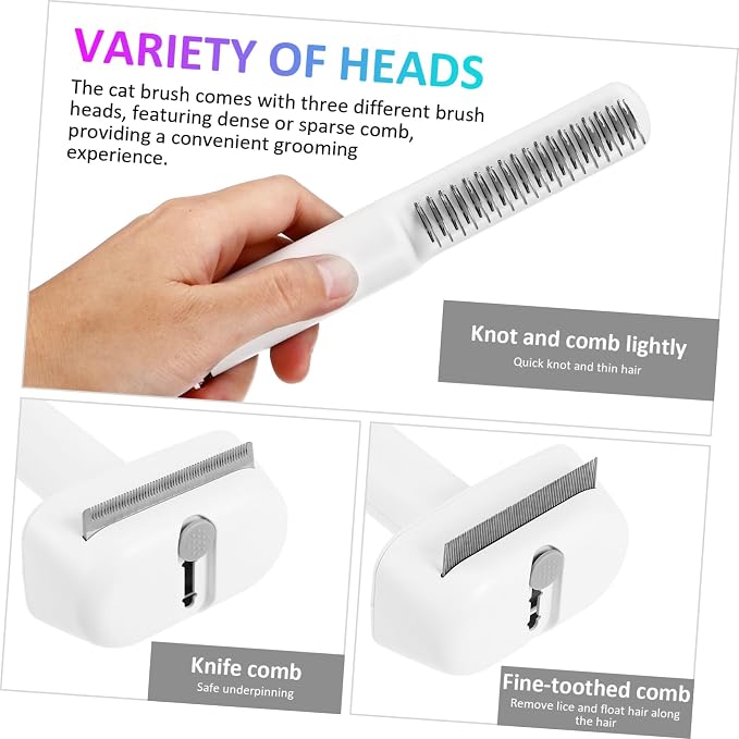 BESPORTBLE 2pcs Multi-functional Deshedding Brush Pet Grooming Tool Dog Cat Hair Remover Comb
