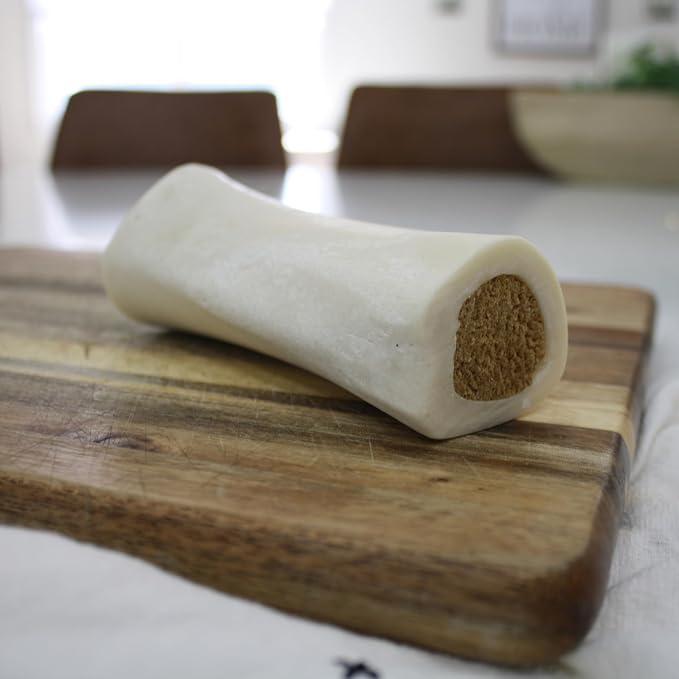 Cadet Stuffed Shin Bone, Long-Lasting Dog Chew Bones for Aggressive Chewers, High Protein Filled Bone Dental Chew for Dogs, Cheese Flavor Filling, 5-6" for Large Dogs
