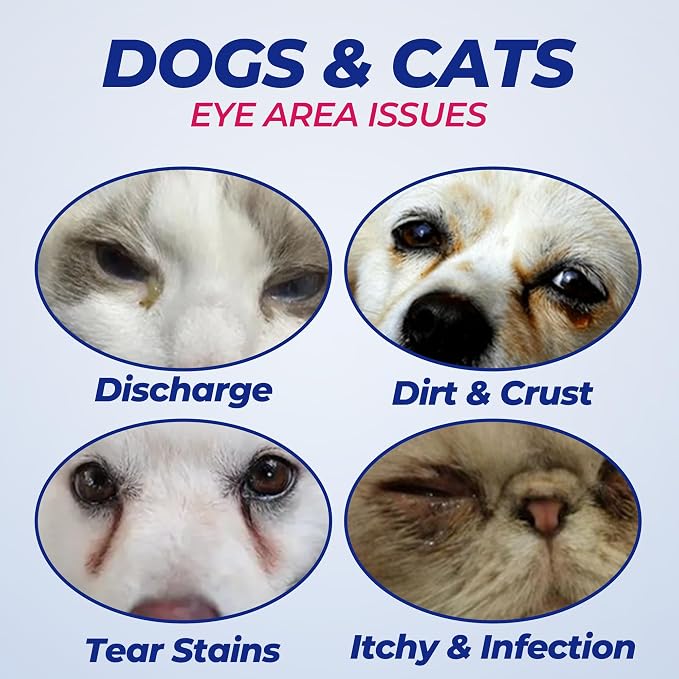 Wellix Dog & Cat Eye Wipes for Discharge and Crust, 110 Count