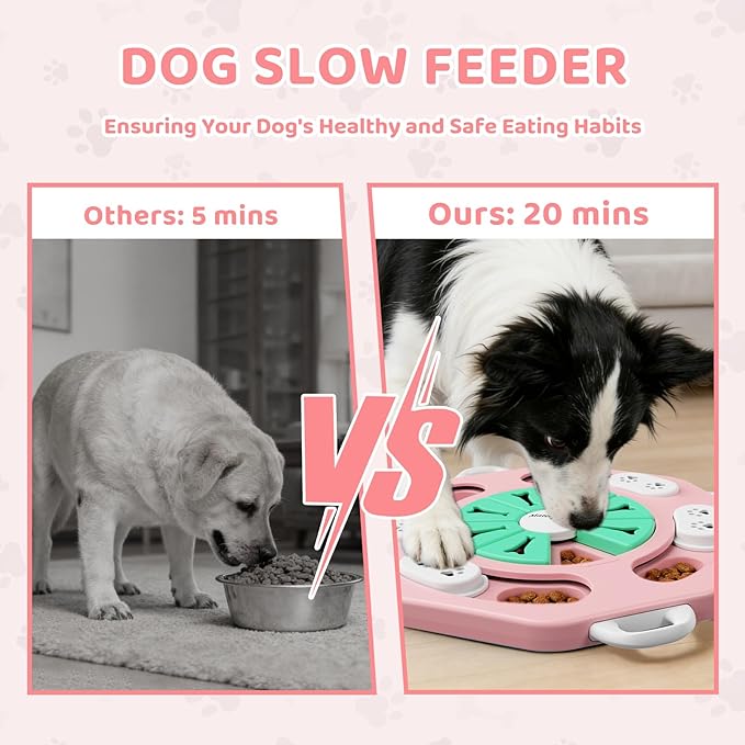 MateeyLife Dog Puzzle Toy, Interactive Dog Toys to Keep Them Busy, Enrichment Toys for Dogs, Treat Dispensing Dogs Toy with Slow Feeder for Smart Breeds, IQ Training & Brain Stimulation, 2 Levels