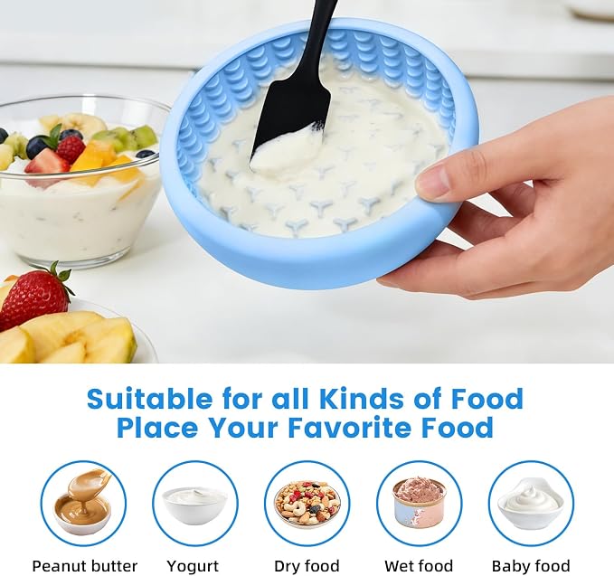 Dog Lick Bowl,Freezeable Anxiety Relief Non-Slip Silicone Treat Bowl,Durable Anti-Choking Long-Lasting Enrichment Slow Feeder Licking Mat for Small Medium Breed, BPA Free Silicone Dishwasher Safe