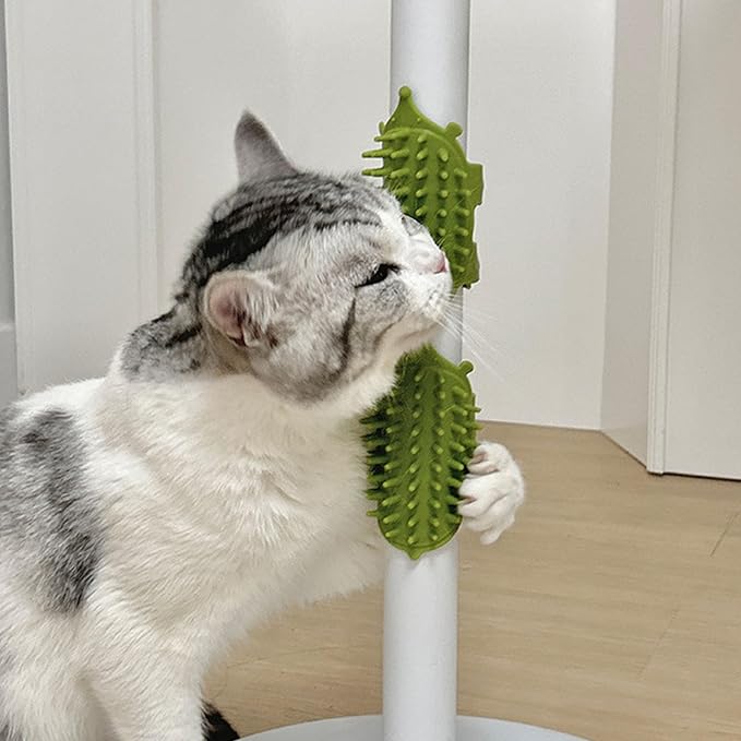 4pcs Groomer Massage Brushes Furniture Mountable Grooming Tool for Itch Relief Adjustable Silicone Cats Groomer