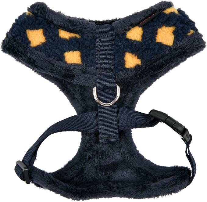 Puppia Stefan Dog Harness Over-The-Head Warm Winter Tumbling Waffle Pattern Adjustable Chest for Small and Medium Dog, Navy, X-Large
