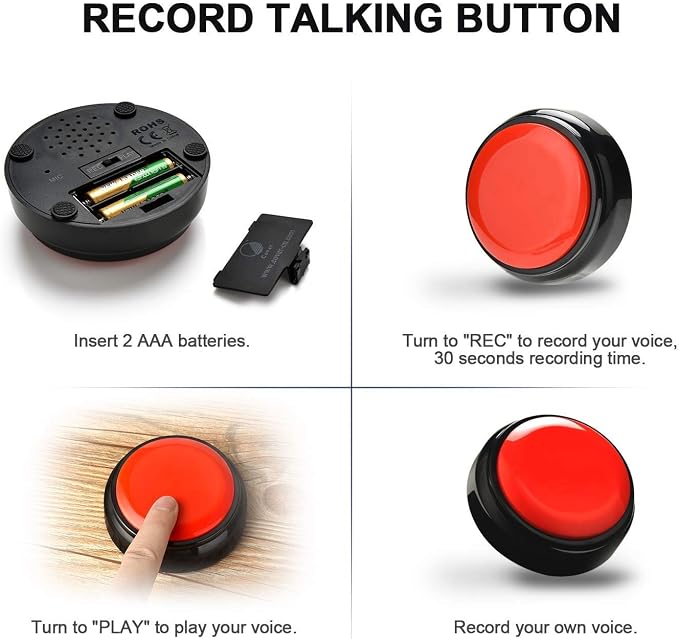 Voice Recording Button, Easy Button, 30 Seconds