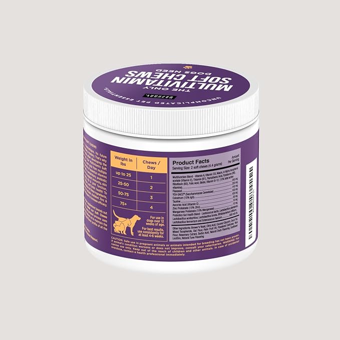 Natural Rapport Dog Multivitamin Chews, Zinc & Manganese, 120ct