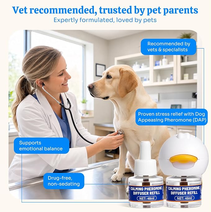 Dog Calming Pheromone Diffuser Kit, Plug-in with 2 Refills