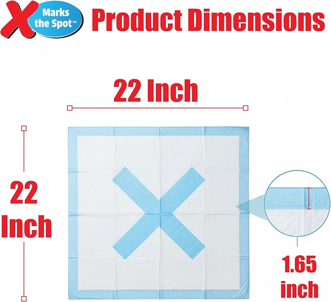 SPOT X Marks The Spot Puppy Training Pads – Extra Absorbent, Leak-Proof Dog Pee Pads with Adhesive Strips and Pheromones, Odor Control, 5-Layer Protection, 22 x 22 in, 100-Count
