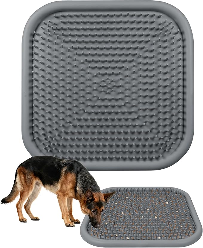 Snuffle Mat for Dogs, 23.6" x 23.6" Silicone Dog Feeding Mat Sniffing Interactive Feeding Game Encourages Natural Foraging Slow Feeder for Small/Medium/Large Dogs, Indoor & Outdoor