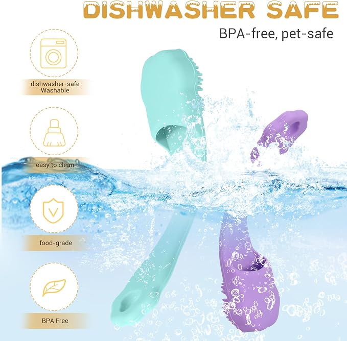 4 Pack Dog Finger Toothbrush Small Breed, Silicone Dog and Cat Finger Toothbrush Kit Food Grade, Easily Clean Teeth Dirt