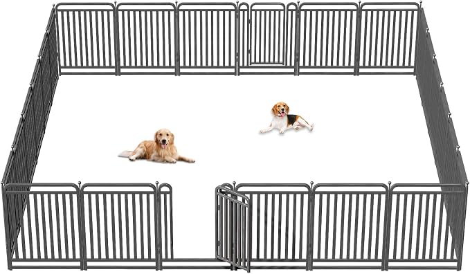 Dog Playpen Outdoor, 40in, 24 Panels, Heavy Duty, Rust Resistant