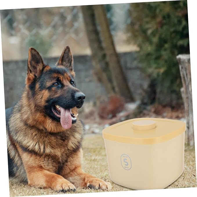 Airtight Dog Food Storage Container and Cat Food Canister Large Capacity Vacuum-sealed with Moisture-proof, Large, Yellow