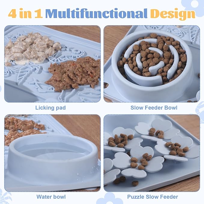 Star&Mi Slow Feeder Dog Bowls, 3-Layer Interactive Dog Puzzle Feeder, Dog Slow Feeder Bowl & Lick Bowl for Dogs, Non-Slip Dog Bowl Slow Feeder for Medium & Large Breeds