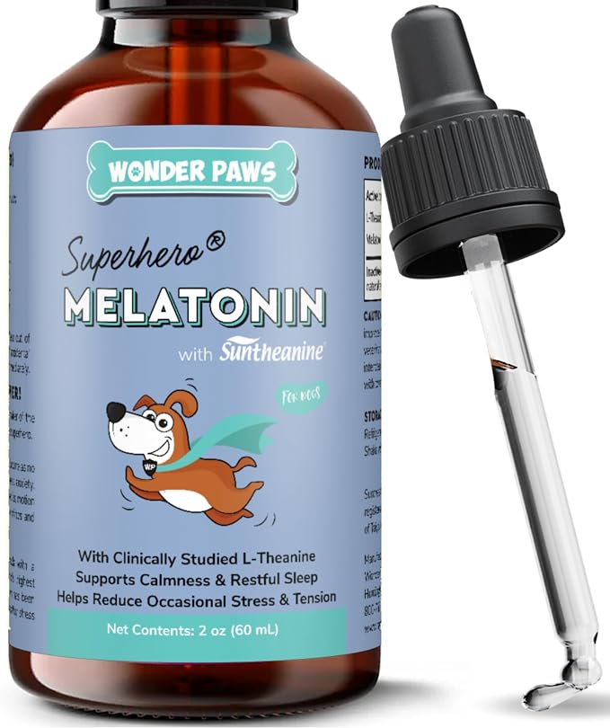 Wonder Paws Melatonin for Dogs, L-Theanine, 2oz