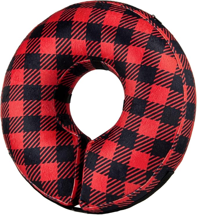 BENCMATE Inflatable Dog Cone Collar Alternative After Surgery Large+,Plaid | Soft Dog Cone for Small Medium Large Dogs and Cats, Doggie Neck Donut Recovery ECollar to Stop Licking Pets from Injury