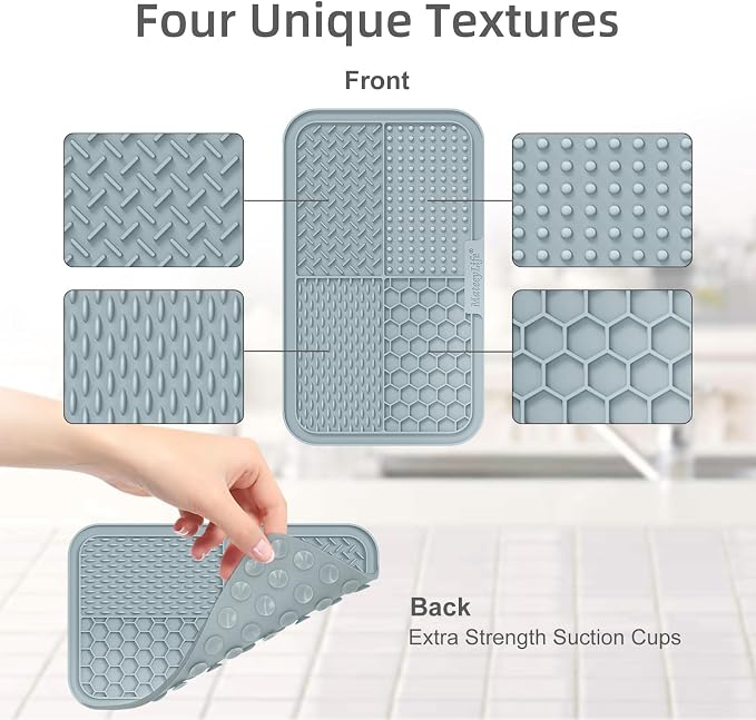 MateeyLife Lick Mat for Dogs & Cats, Slow Feeder Licking Pads for Boredom | 2PCS Large Licking Mats with Suction Cup for Anxiety Relief, Enrichment Toys for Bathing Grooming, Dog Toys to Keep Them Busy