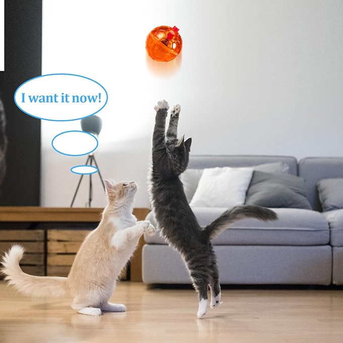 Frienda 4 Pcs Light up Cat Ball LED Motion Ghost Hunting Cat Ball, Classic | Interactive LED Toy for Cats, Glowing Exercise with Motion Activated, Ghost Hunting Pet Indoor Play, Mini Running Ball