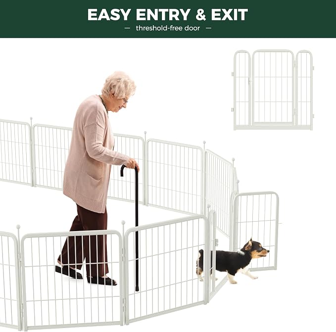 FXW Rollick Unleashed Dog Playpen, 24in, 8 Panels, Small/Puppy, White