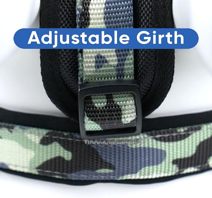 Pawtitas Reflective Padded Dog Harness for Small Dogs – Adjustable Puppy Step-in Vest | Fits Chest 18–22 in | No Pull Training Harness | S | Grey Camouflage