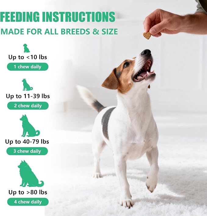 Dog Vitamins and Supplements, 16 in 1 Multivitamins Essential Dog Vitamin Minerals Chewable with Omega-3 Fish Oil Glucosamine Probiotics for Pet Hip Joint Skin Coat Digestion Health, 120 Chews