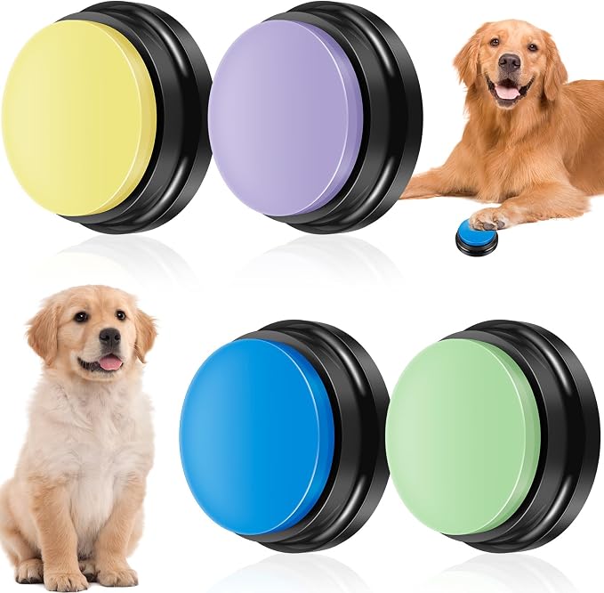Dog Buttons for Communication, 4 Pcs, Yellow