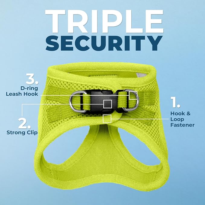 Voyager Step-in Pet Harness - All Weather Mesh, Adjustable Step in Harness for Cats and Dogs by Best Pet Supplies - 307S Lime Green, M