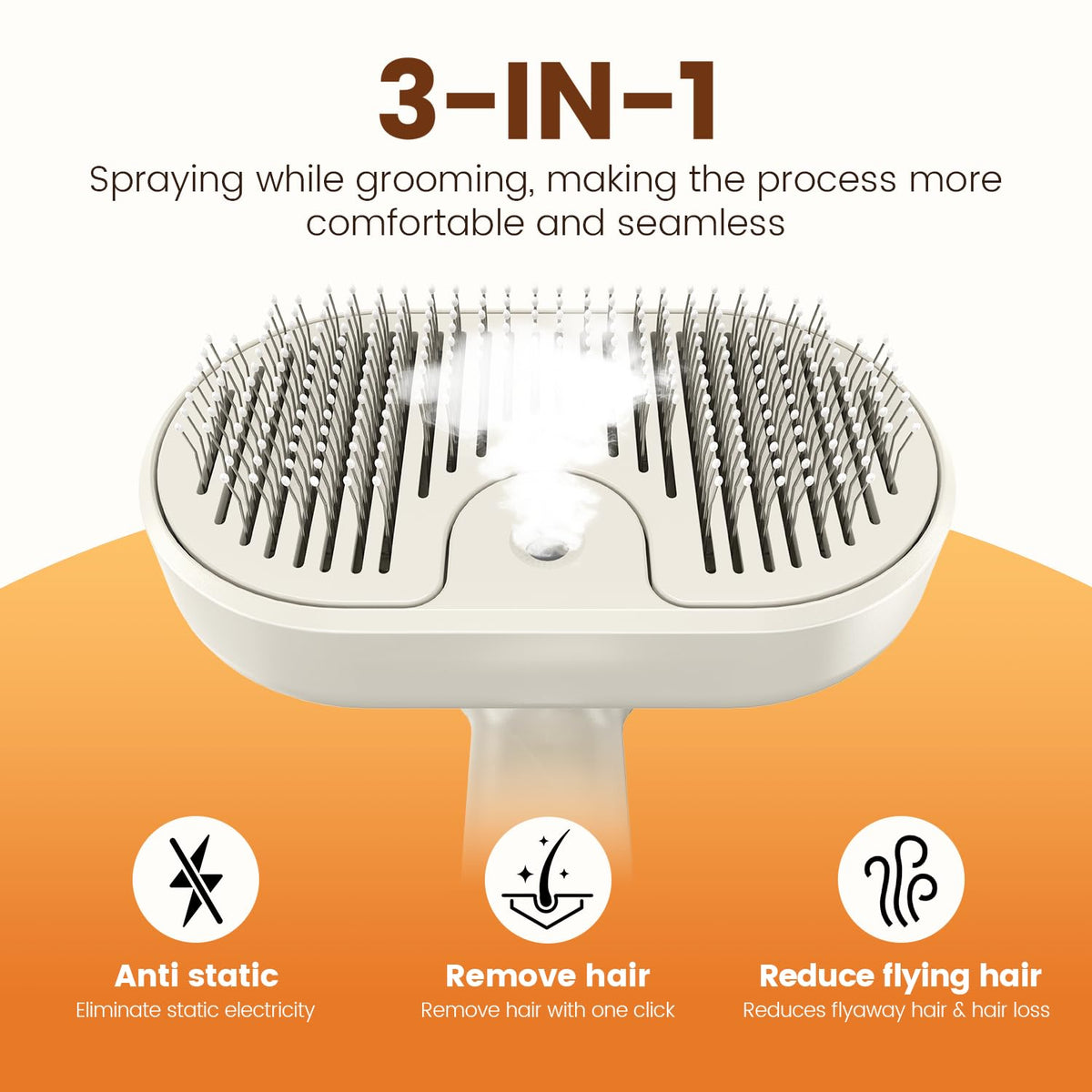 Glendan Pet Steam Brush for Dogs & Cats